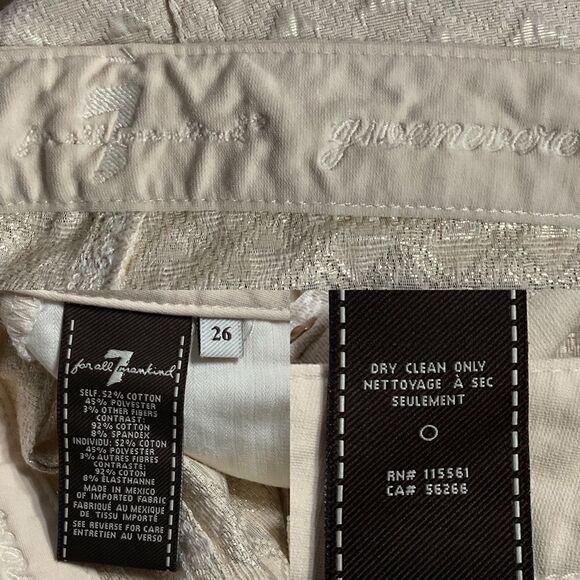 7 For All Mankind Gwenevere Cream Gold Skinny Jeans 26 - Picture 7 of 7